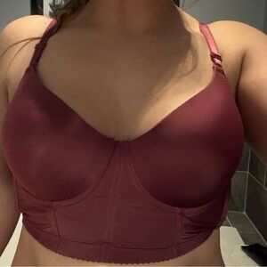 Burgundy Corset Bra 38C